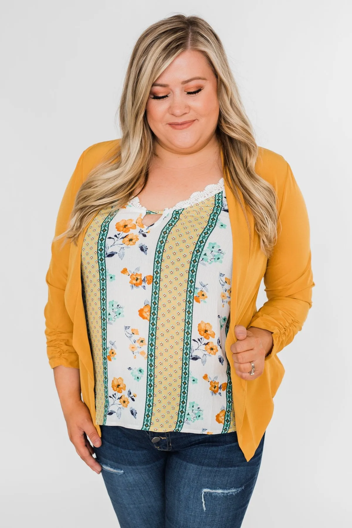 Keep It Professional Blazer- Mustard