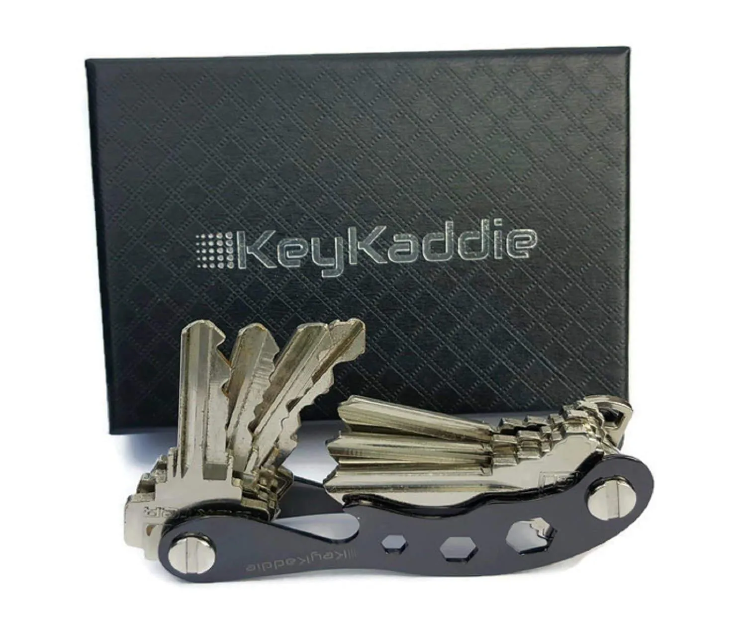 Key Holder │ Compact Key Organizer, Multitool Keychain and Bottle Opener including Durable Zinc Frame (Black), Anti Loosening Spacers & Screws -by KeyKaddie