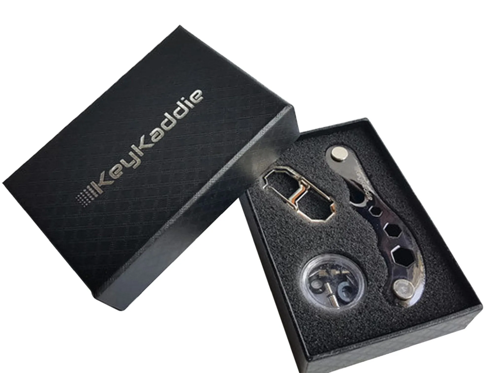 Key Holder │ Compact Key Organizer, Multitool Keychain and Bottle Opener including Durable Zinc Frame (Black), Anti Loosening Spacers & Screws -by KeyKaddie