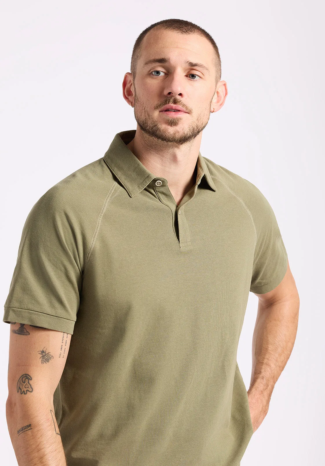 Kindell Men's Short-Sleeve Piqué Polo, Army Green - BM24608