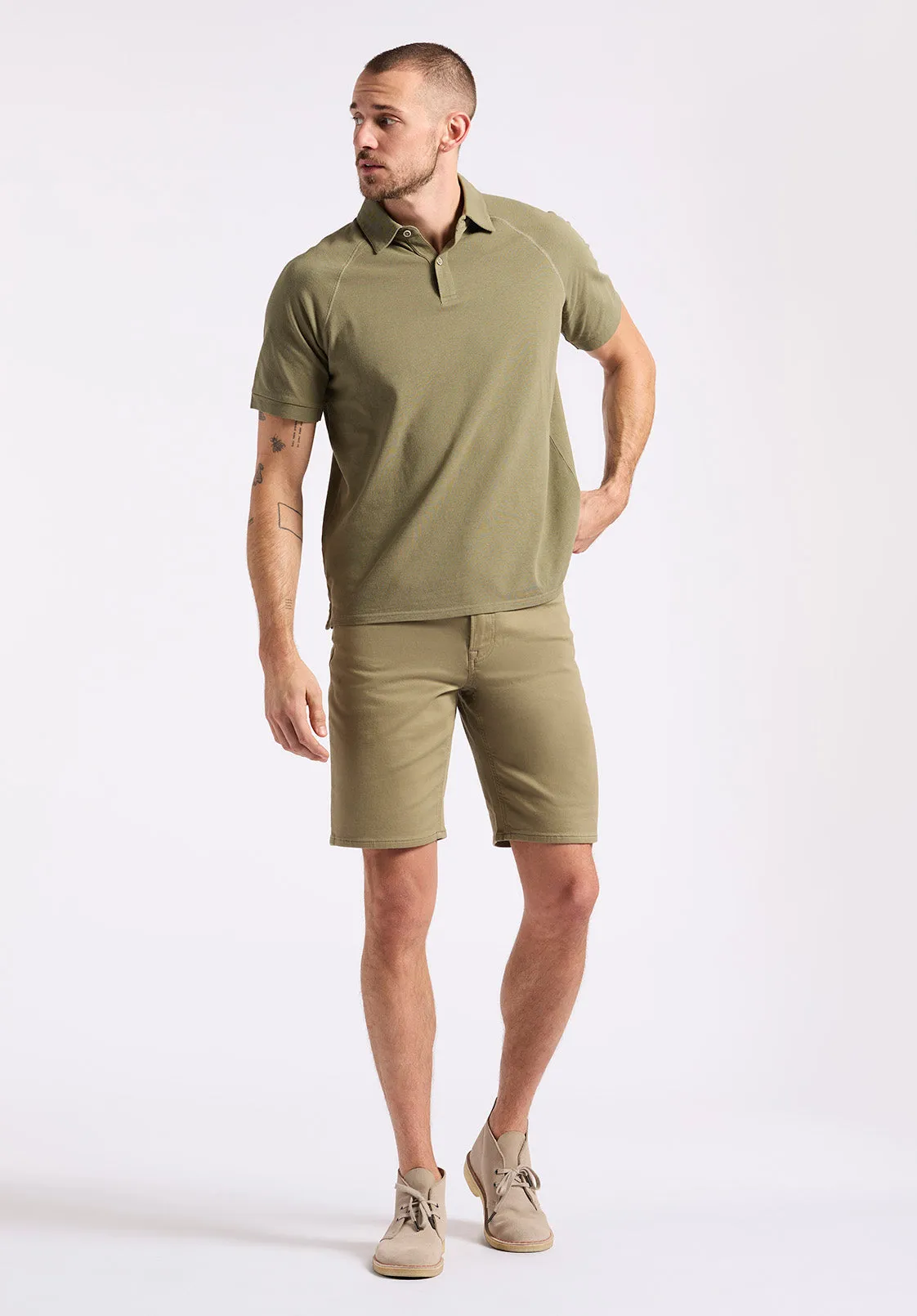 Kindell Men's Short-Sleeve Piqué Polo, Army Green - BM24608