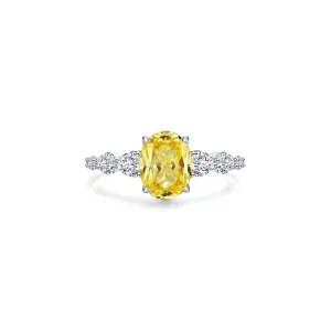 Lafonn Simulated Diamond & Canary Oval Solitaire Ring R0540CAP05