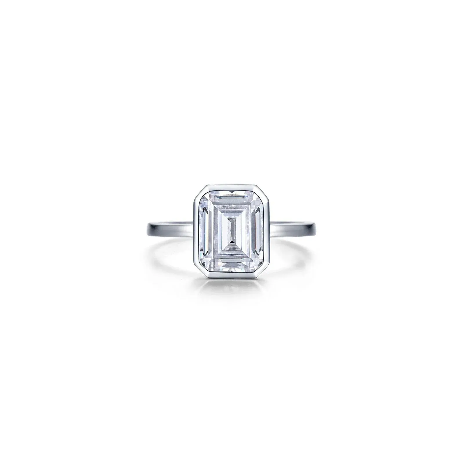 Lafonn Simulated Diamond Emerald-Cut Bezel-Set Ring R2038CLP09