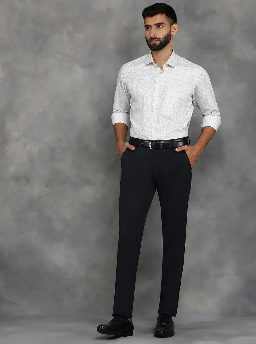 Light Green Printed Slim Fit Formal Shirt | GreenFibre