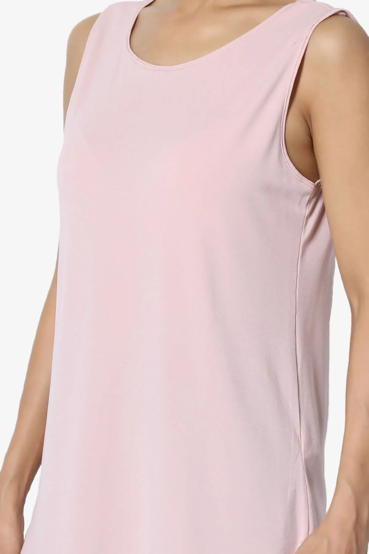 Lilly Sleeveless Side Slit Fluid Knit Tank Top PLUS