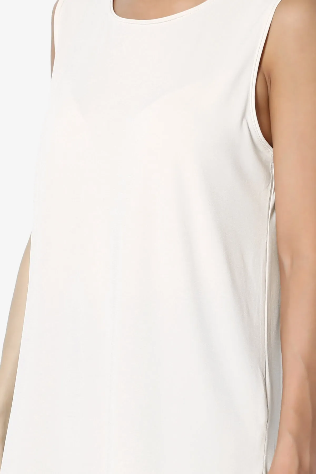 Lilly Sleeveless Side Slit Fluid Knit Tank Top PLUS