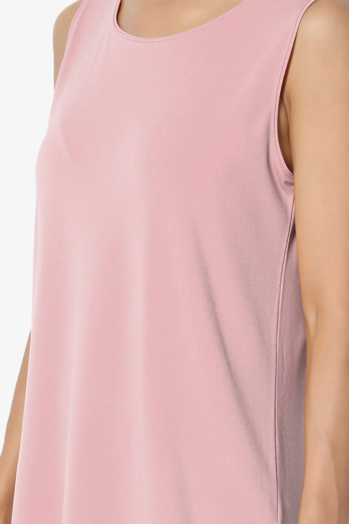 Lilly Sleeveless Side Slit Fluid Knit Tank Top PLUS