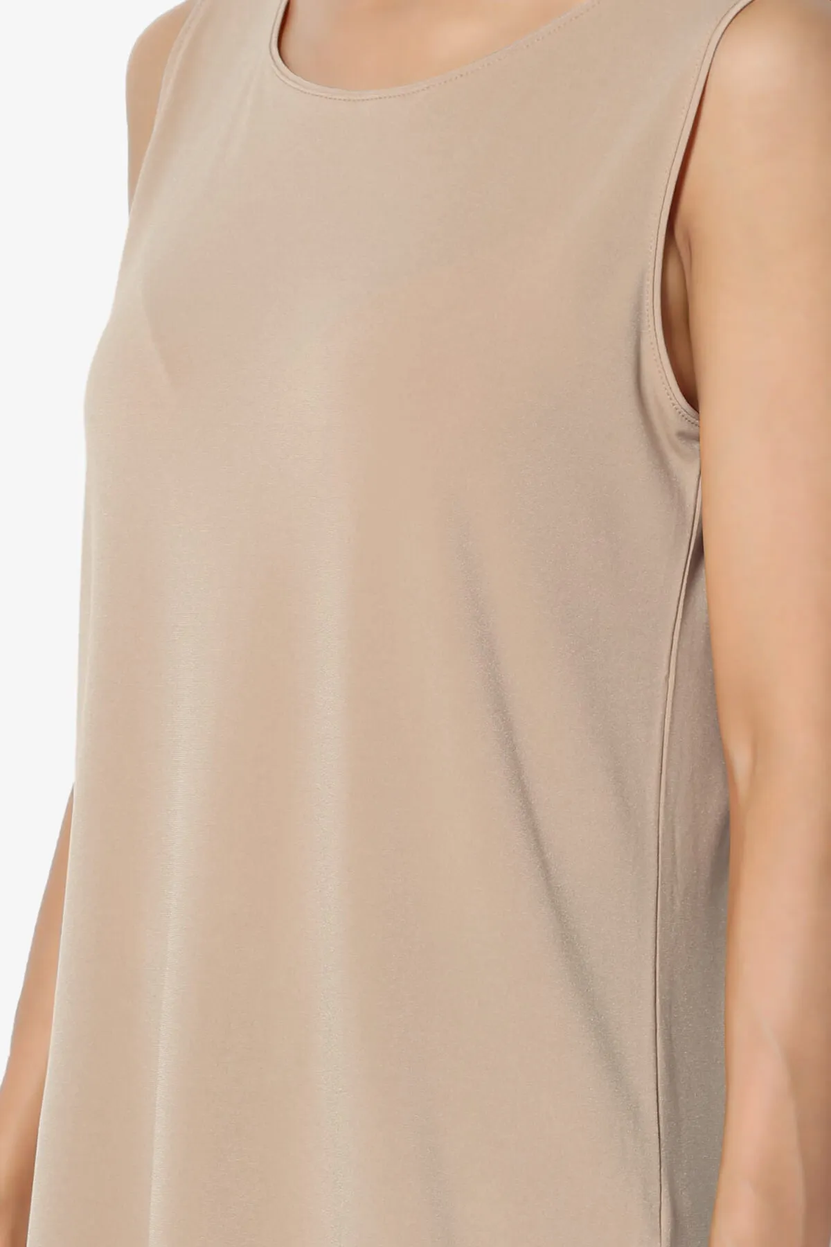 Lilly Sleeveless Side Slit Fluid Knit Tank Top PLUS