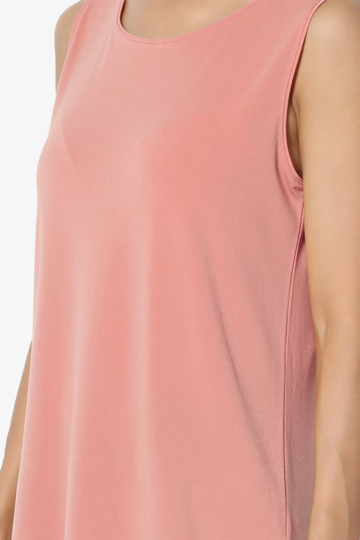 Lilly Sleeveless Side Slit Fluid Knit Tank Top PLUS