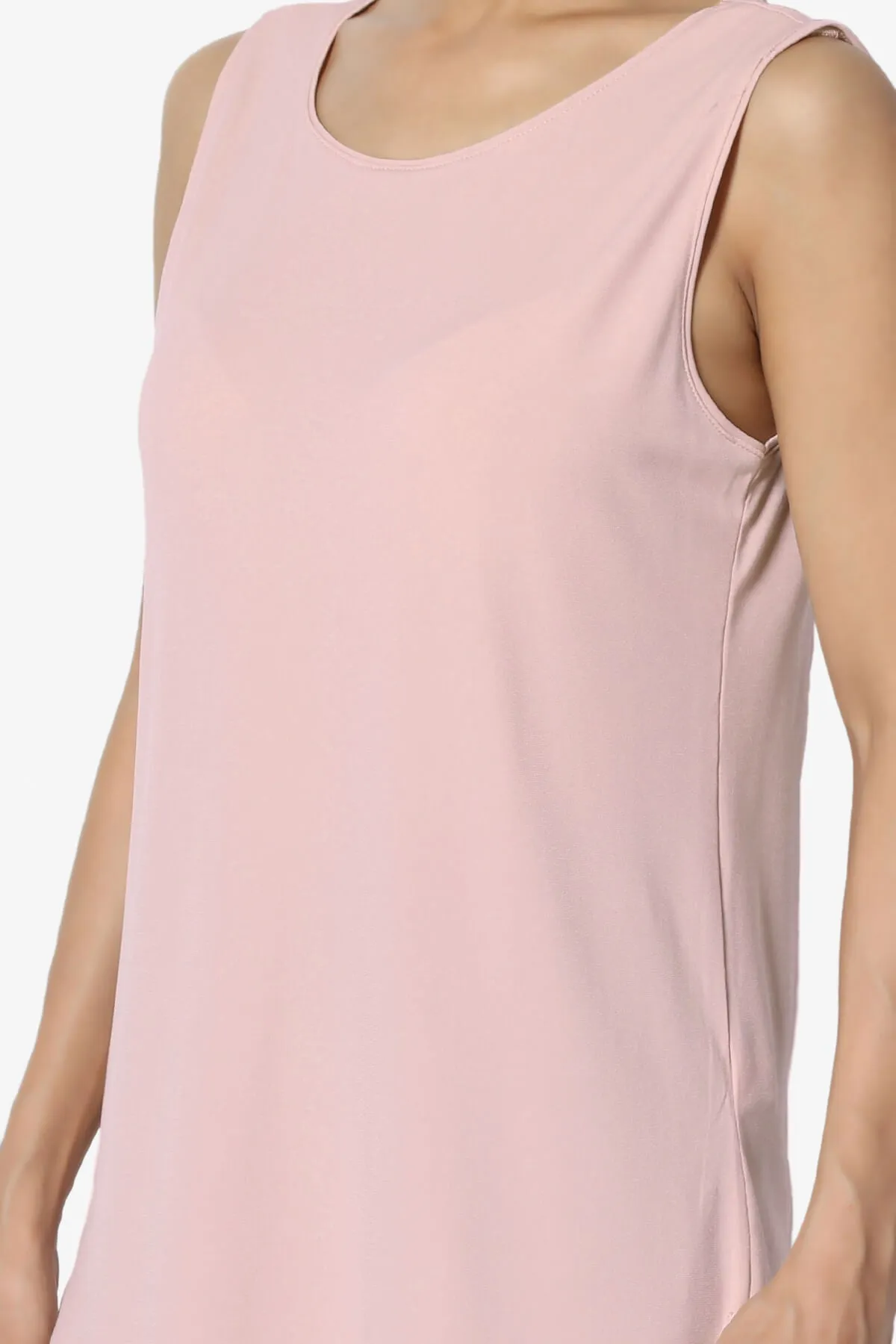 Lilly Sleeveless Side Slit Fluid Knit Tank Top PLUS