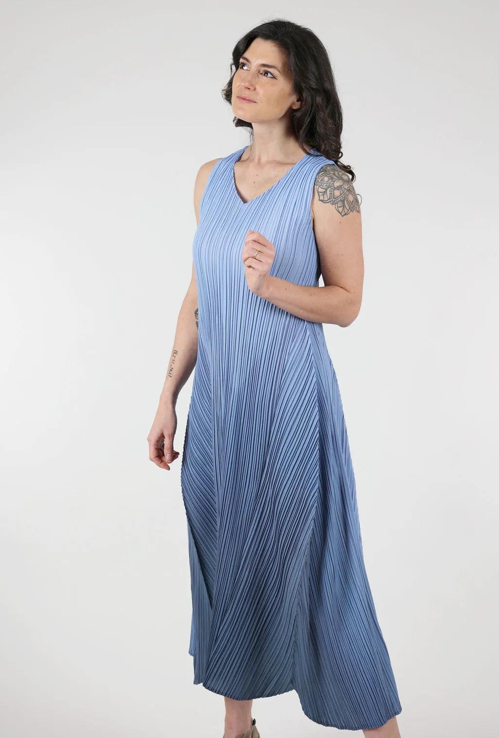 Long Estrella Dress, Indigo