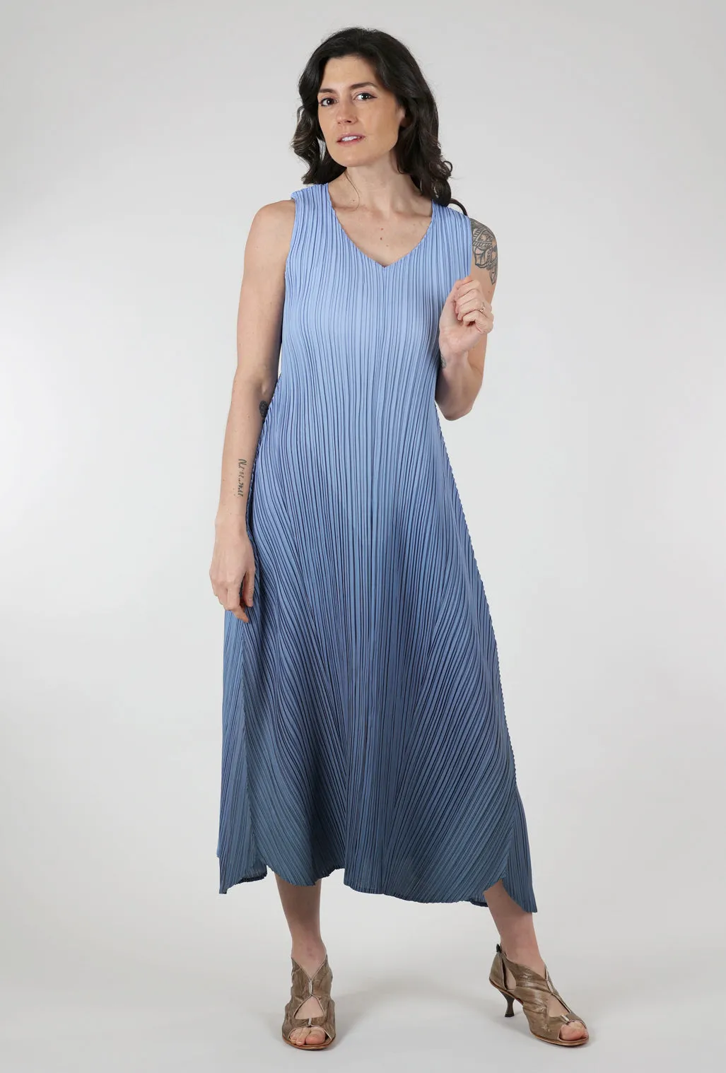 Long Estrella Dress, Indigo