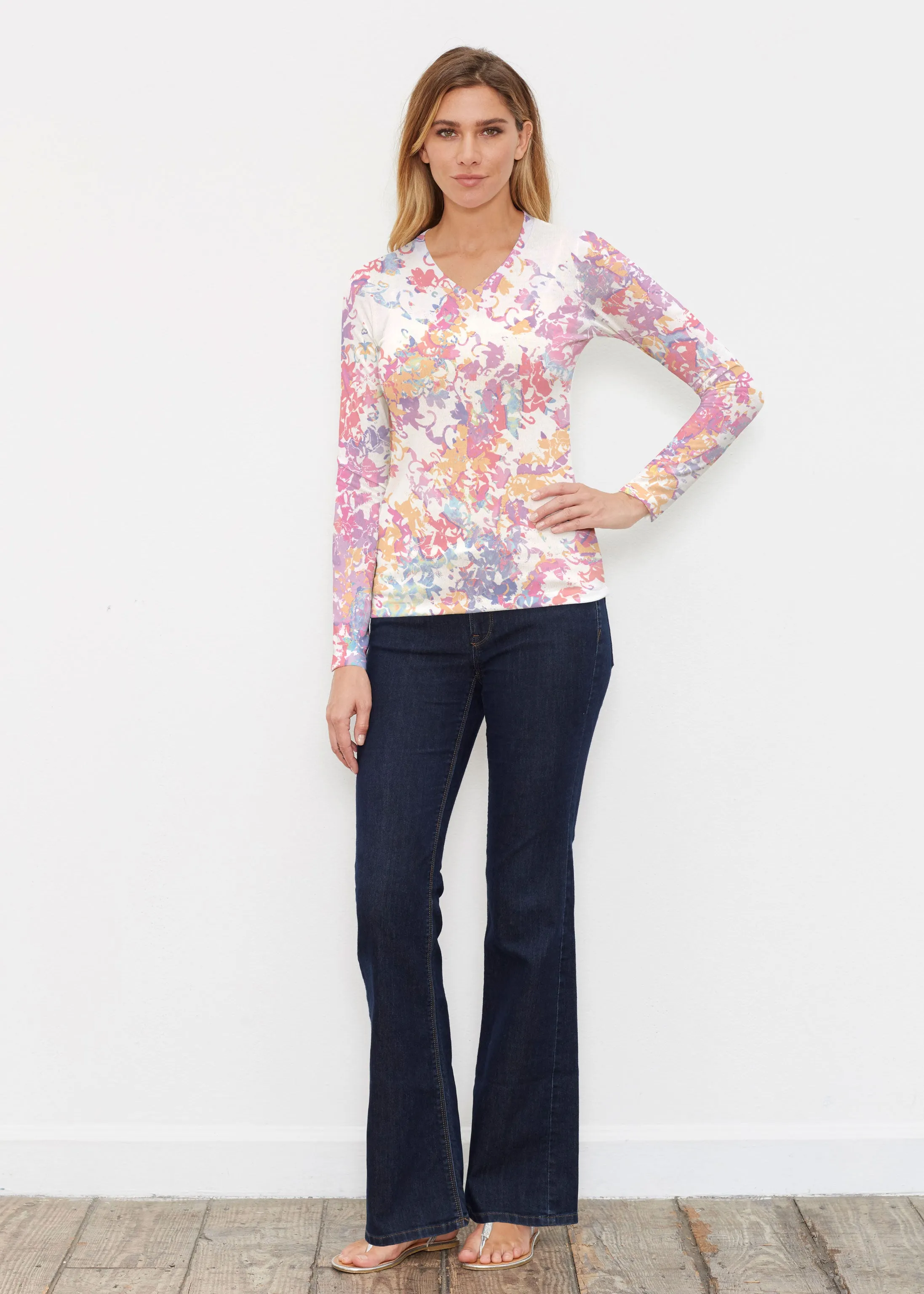 Lovely (19207) ~ Butterknit Long Sleeve V-Neck Top