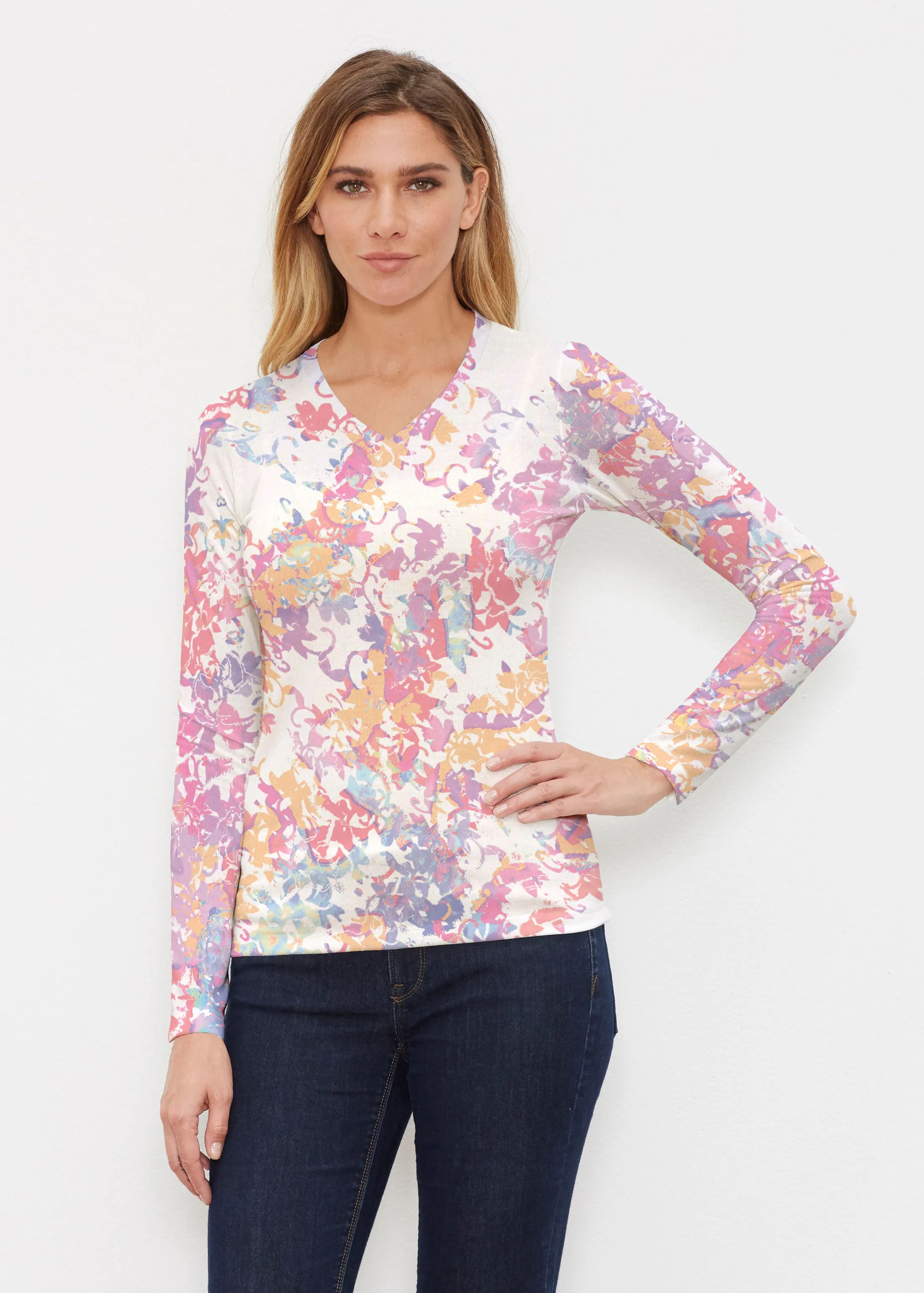 Lovely (19207) ~ Butterknit Long Sleeve V-Neck Top