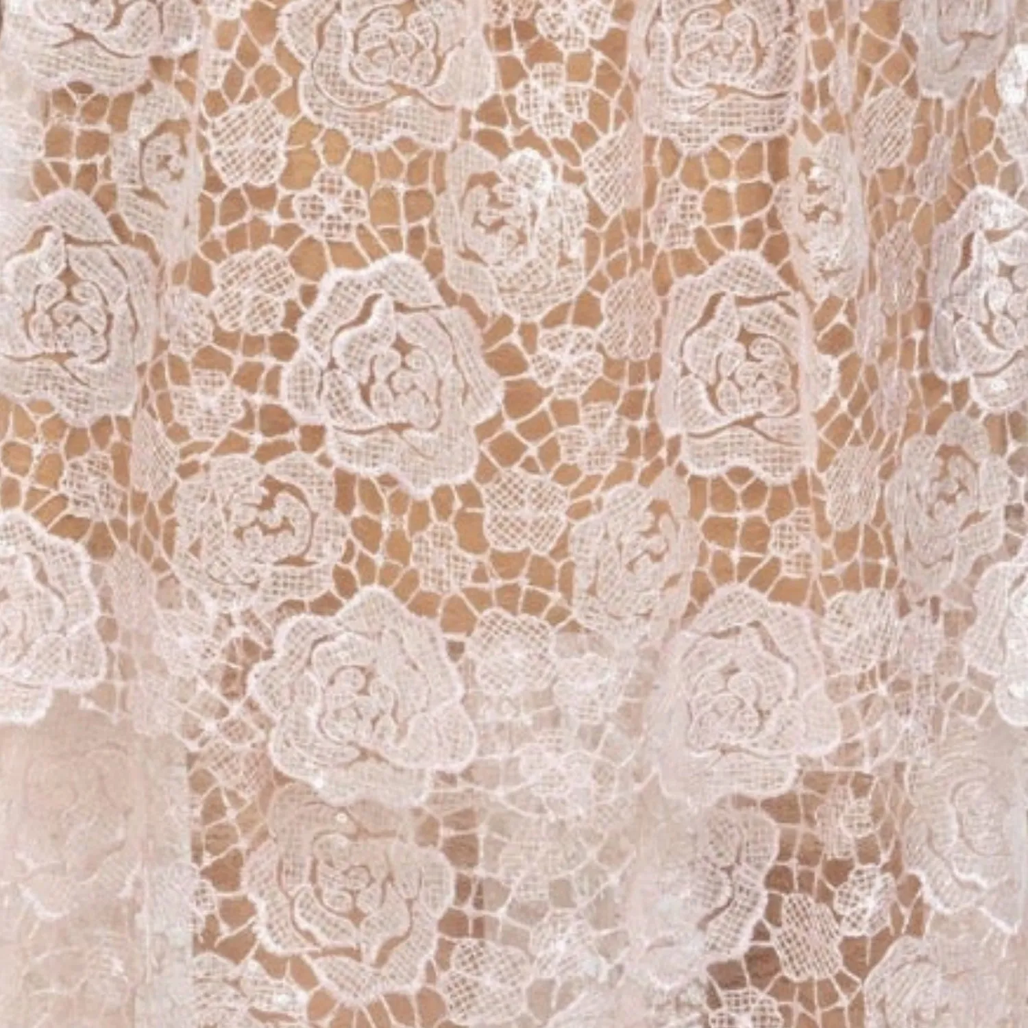 Luna Guipure Lace Embellished Dress in Pink