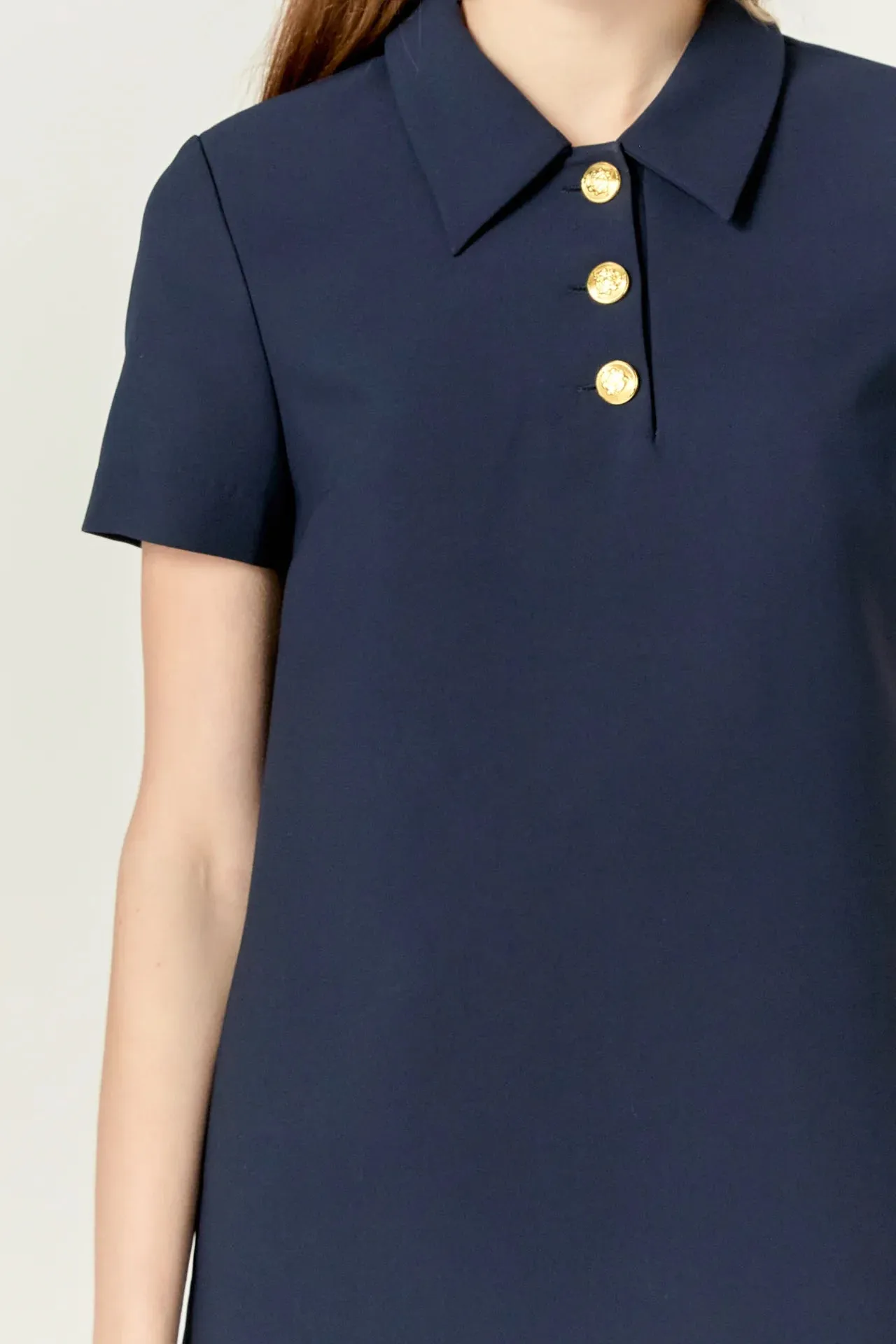 Luna Polo Shirt Mini Dress (Navy)