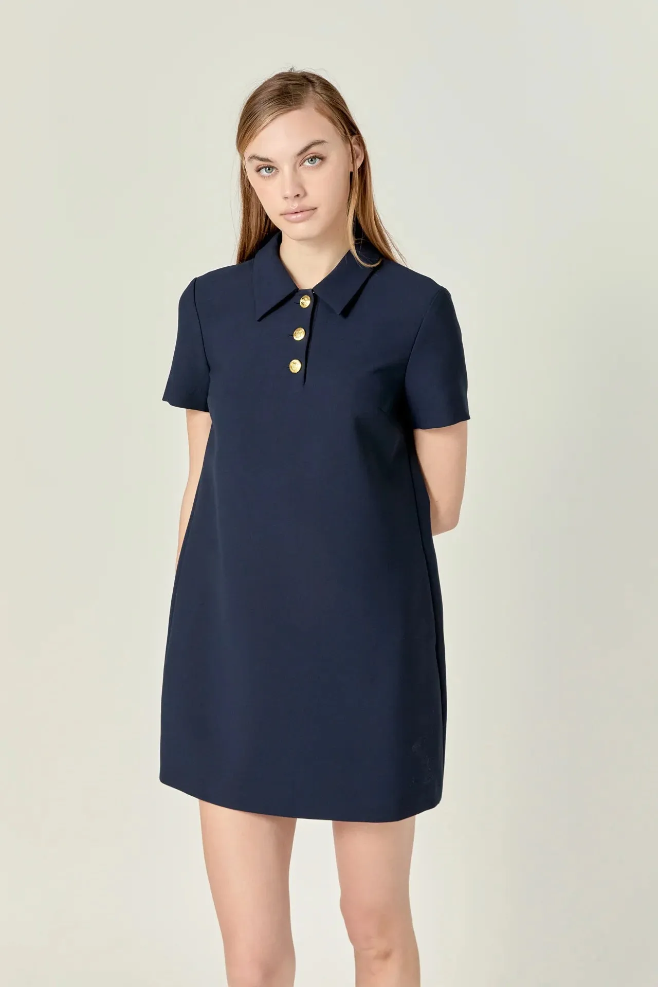 Luna Polo Shirt Mini Dress (Navy)