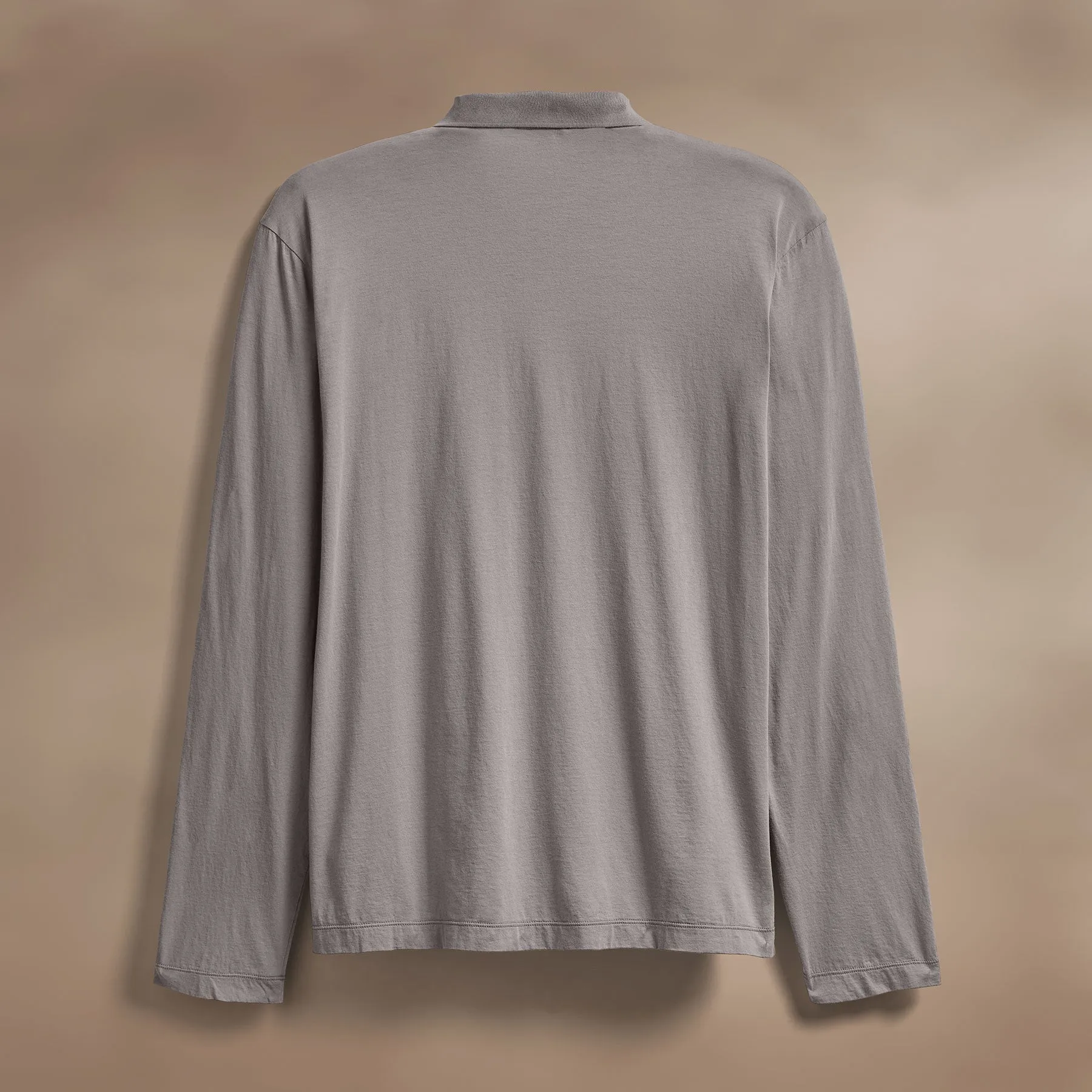 Luxe Lotus Jersey Long Sleeve Polo - Wolf