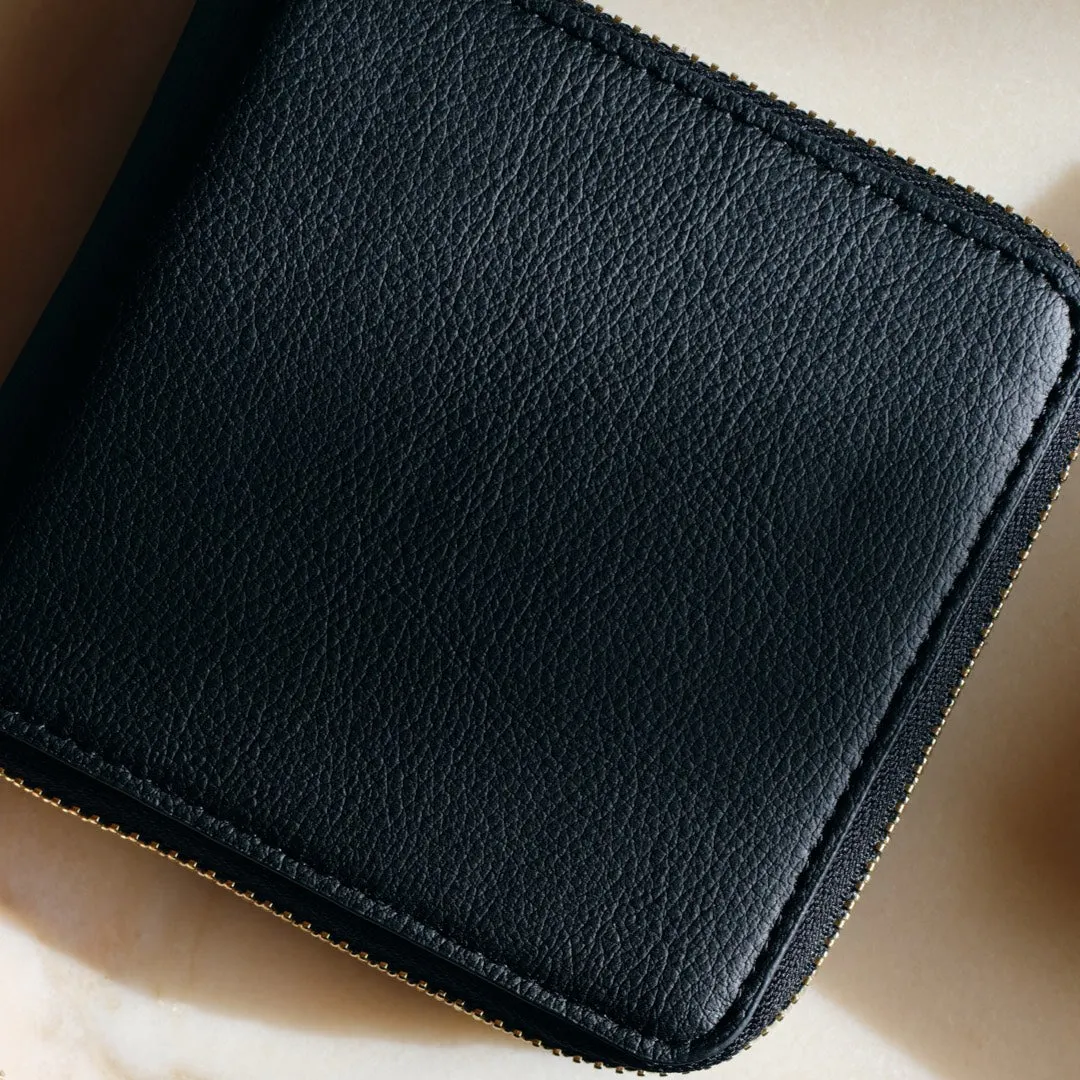 Mallorca Small Wallet - Cactus Leather - Black / Gold / Camel