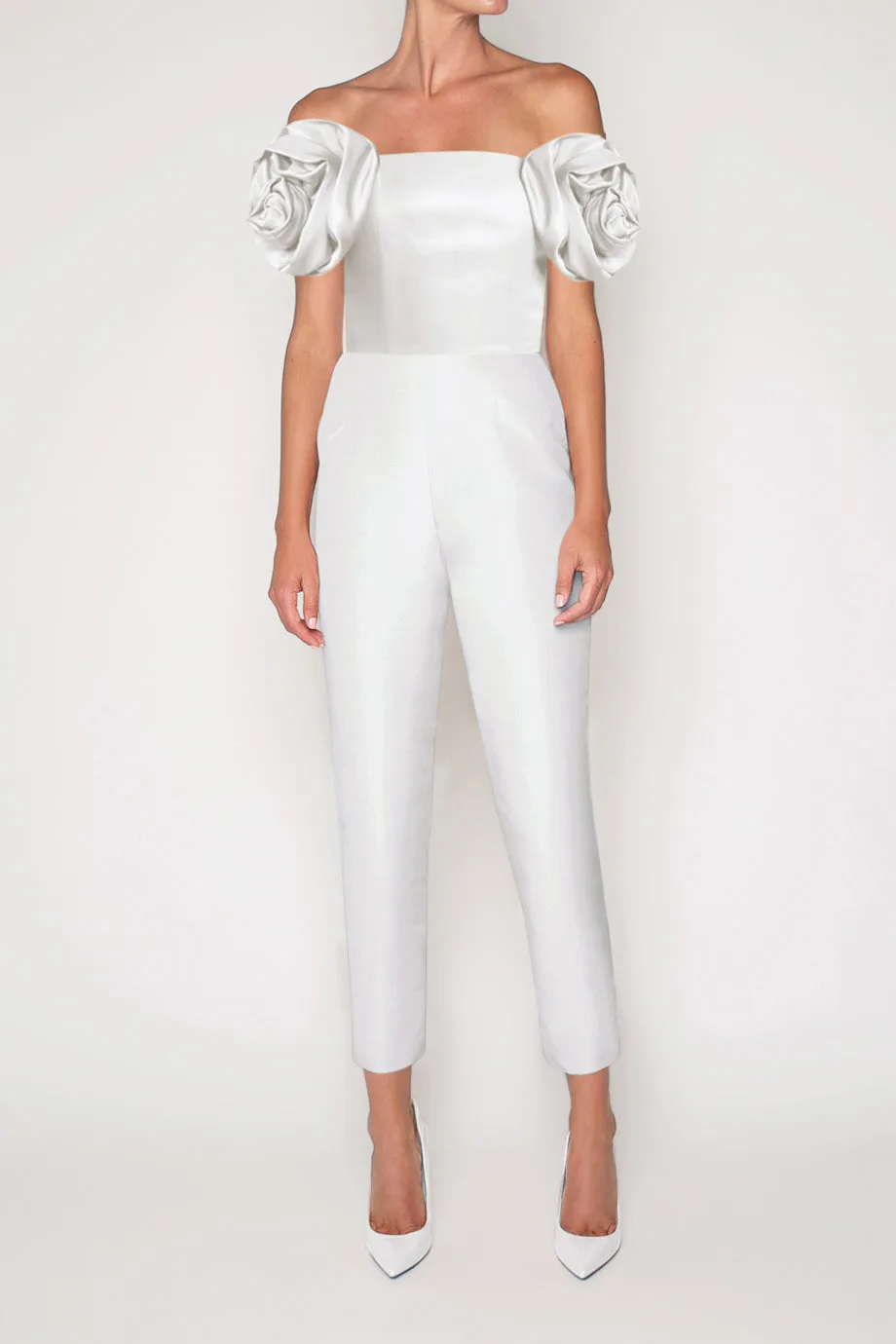 Mallory Silk Faille Jumpsuit with Convertible Skirt