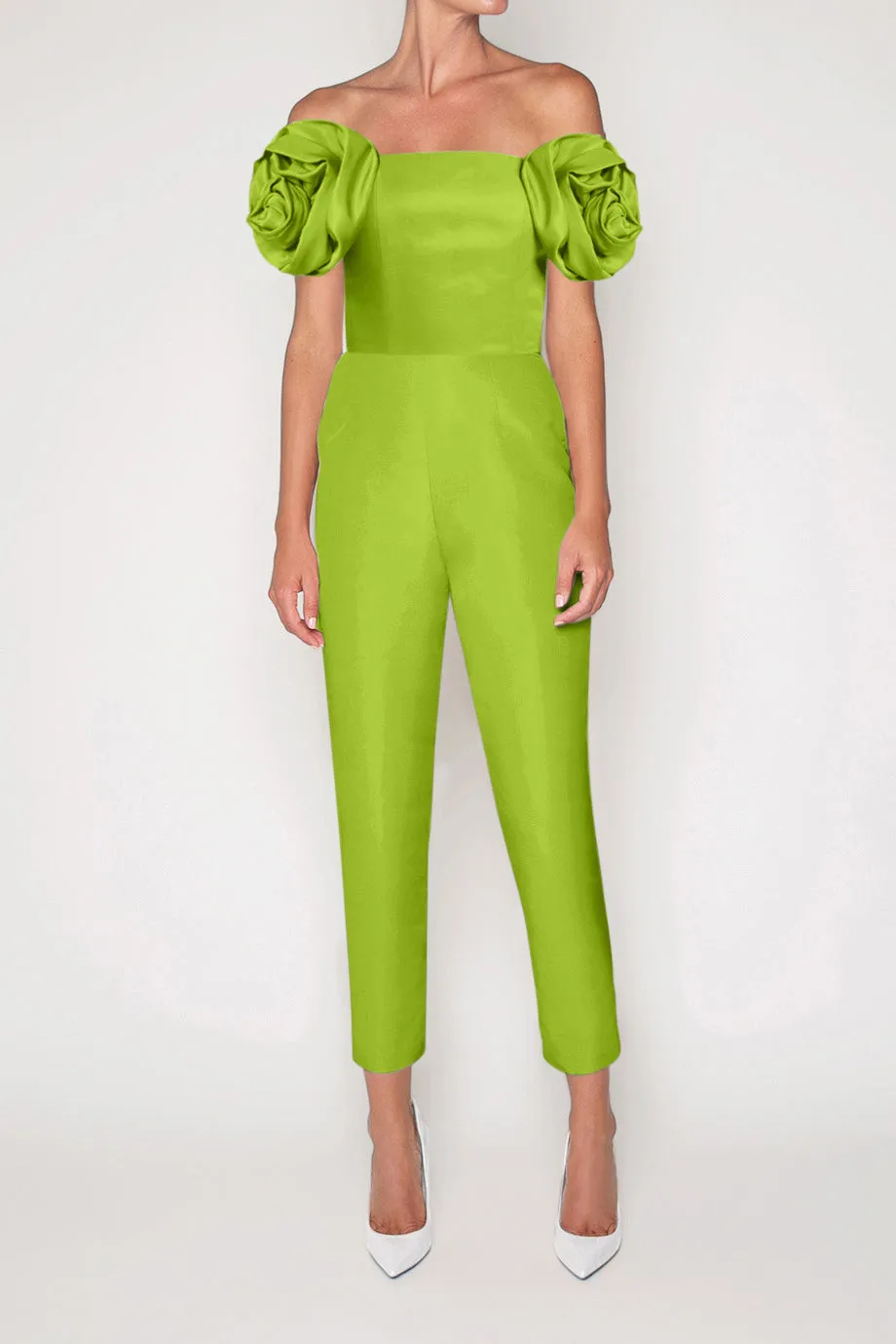 Mallory Silk Faille Jumpsuit with Convertible Skirt