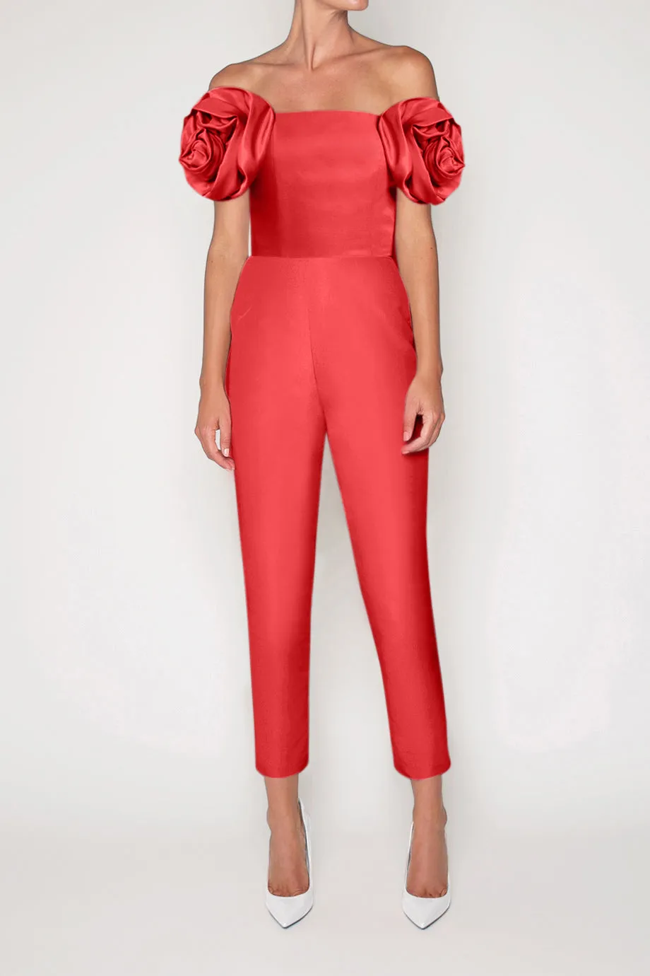 Mallory Silk Faille Jumpsuit with Convertible Skirt