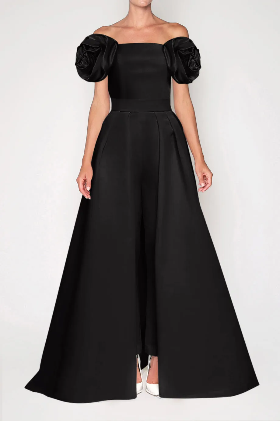 Mallory Silk Faille Jumpsuit with Convertible Skirt