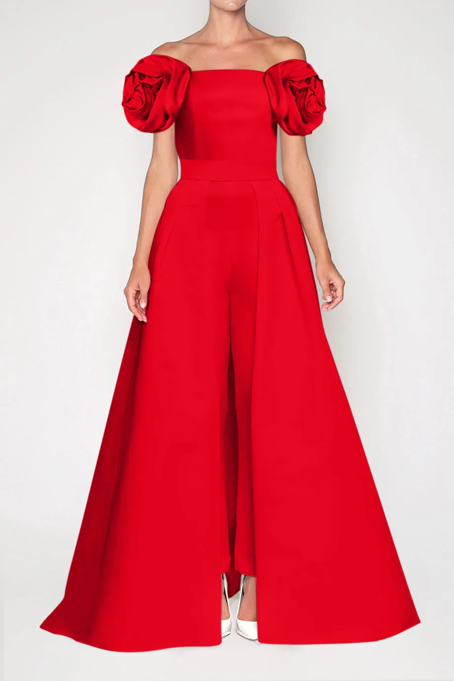 Mallory Silk Faille Jumpsuit with Convertible Skirt