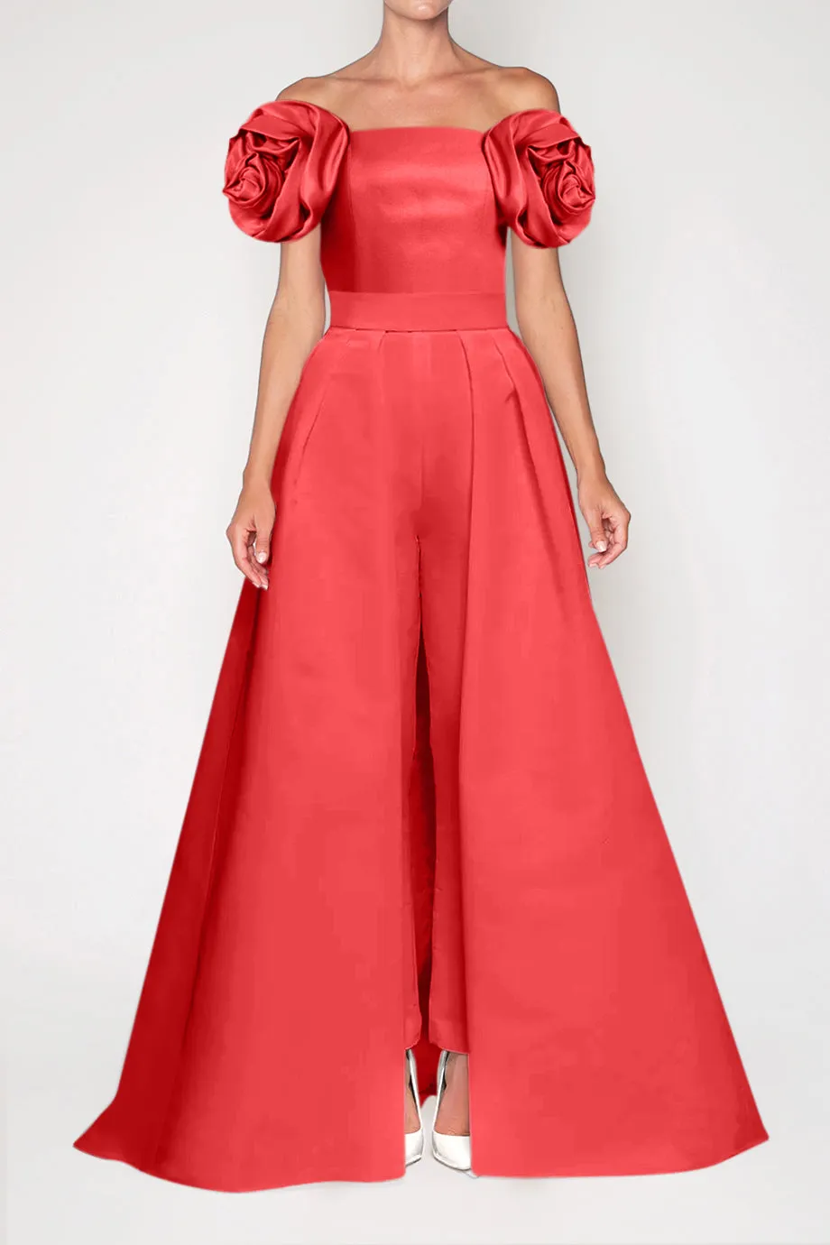 Mallory Silk Faille Jumpsuit with Convertible Skirt