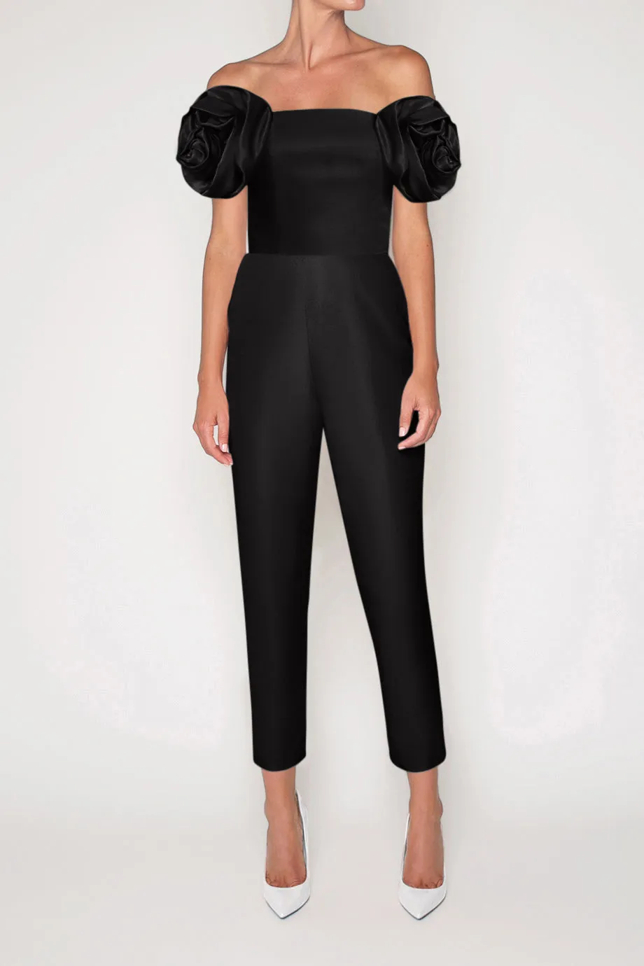Mallory Silk Faille Jumpsuit with Convertible Skirt