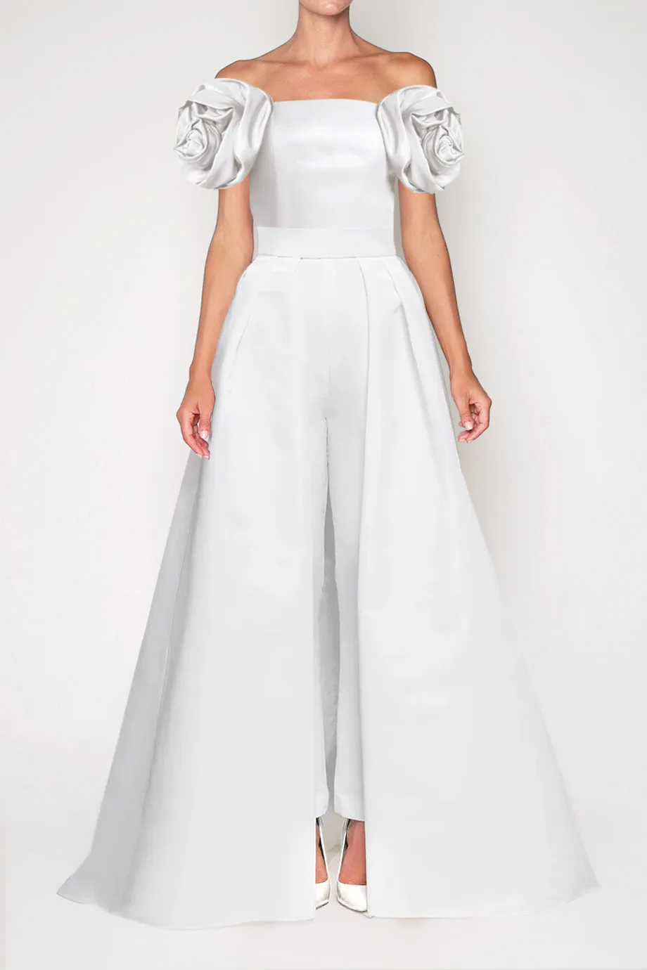 Mallory Silk Faille Jumpsuit with Convertible Skirt