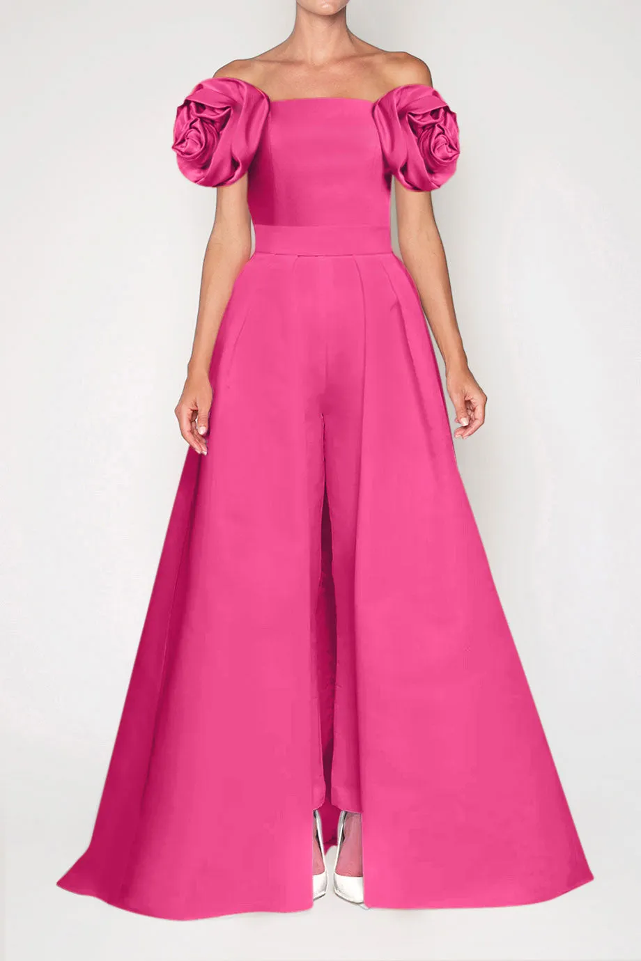 Mallory Silk Faille Jumpsuit with Convertible Skirt