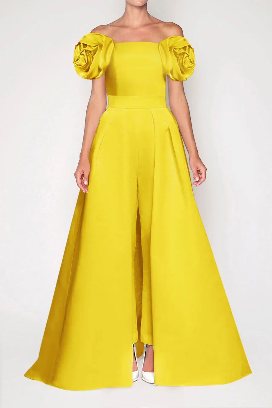 Mallory Silk Faille Jumpsuit with Convertible Skirt