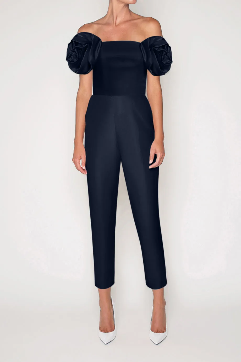 Mallory Silk Faille Jumpsuit with Convertible Skirt