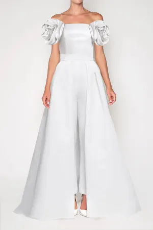 Mallory Silk Faille Jumpsuit with Convertible Skirt