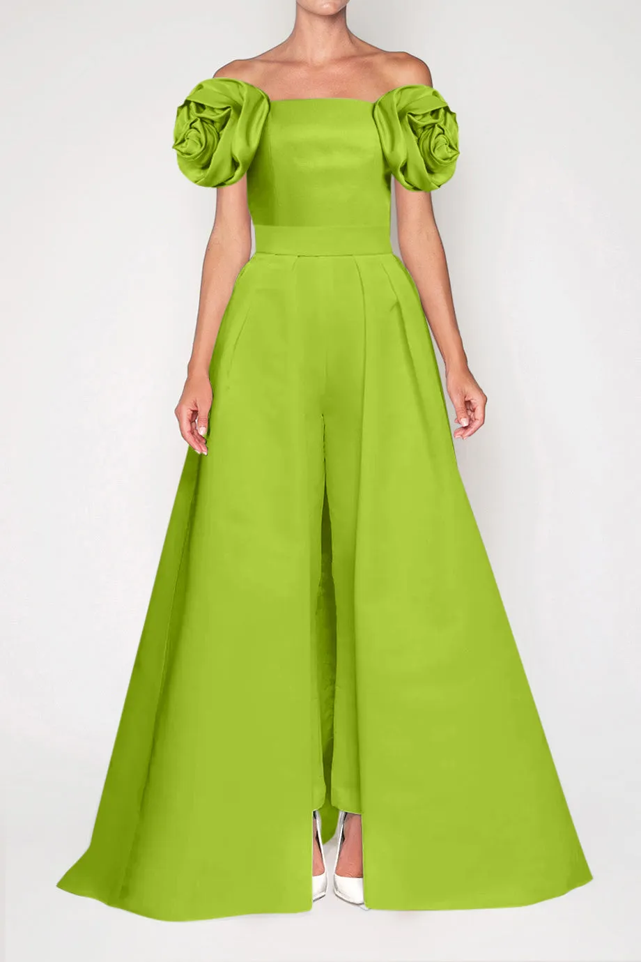 Mallory Silk Faille Jumpsuit with Convertible Skirt