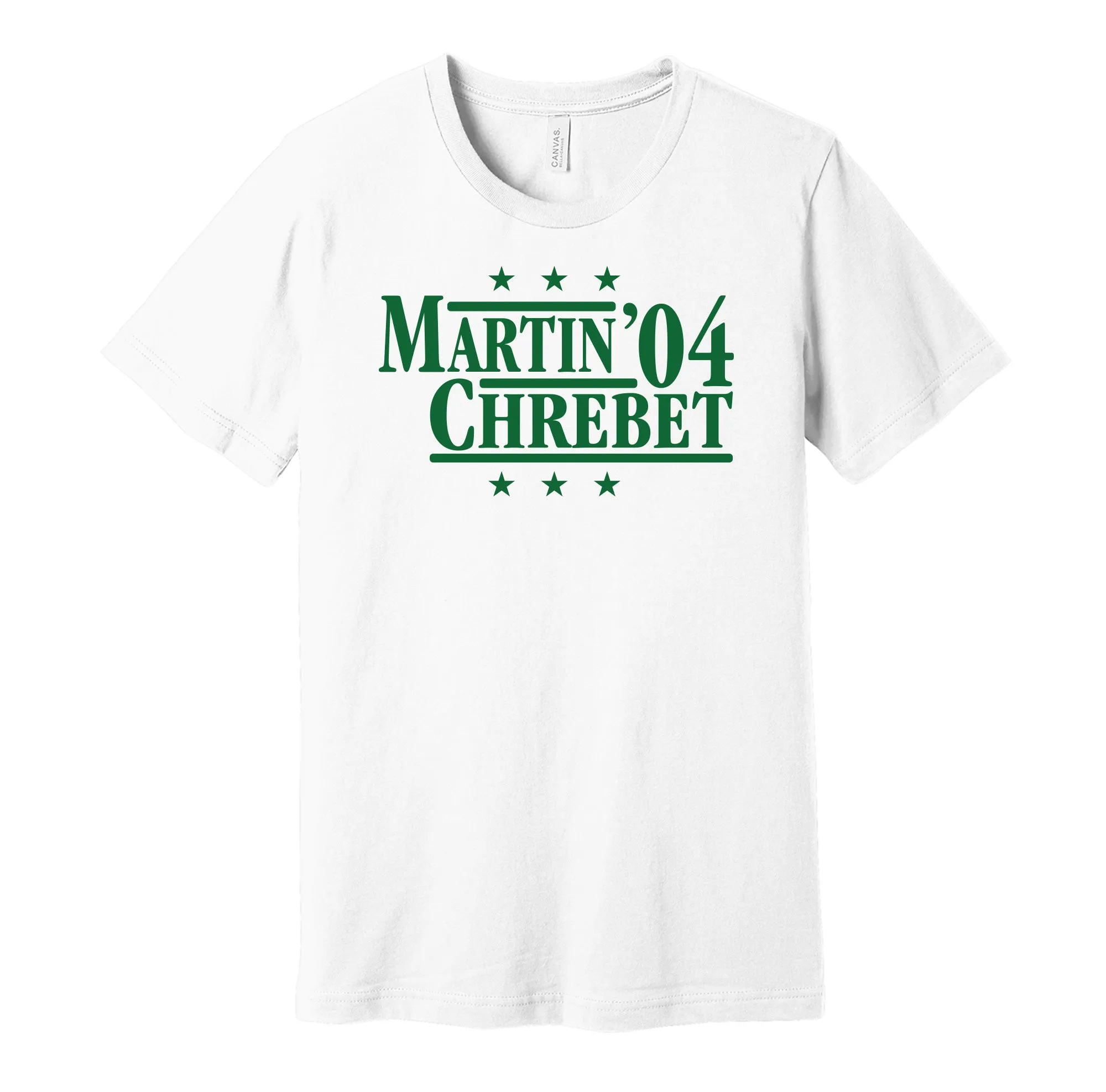 Martin & Chrebet '04 - New York Football Legends Political Campaign Parody T-Shirt - Hyper Than Hype Shirts