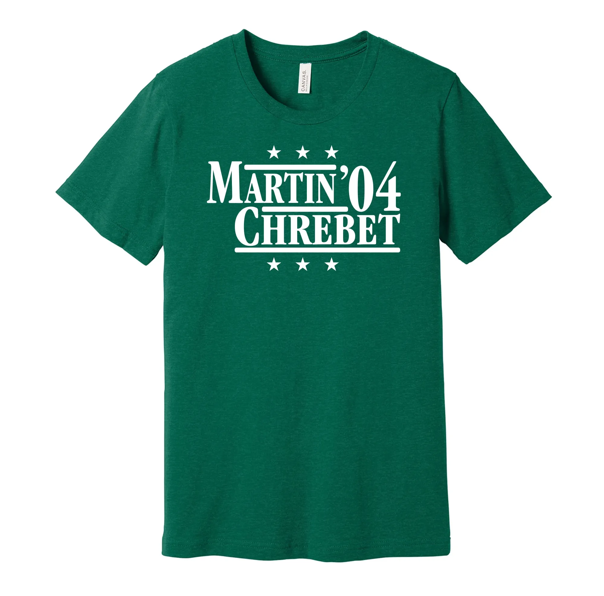 Martin & Chrebet '04 - New York Football Legends Political Campaign Parody T-Shirt - Hyper Than Hype Shirts
