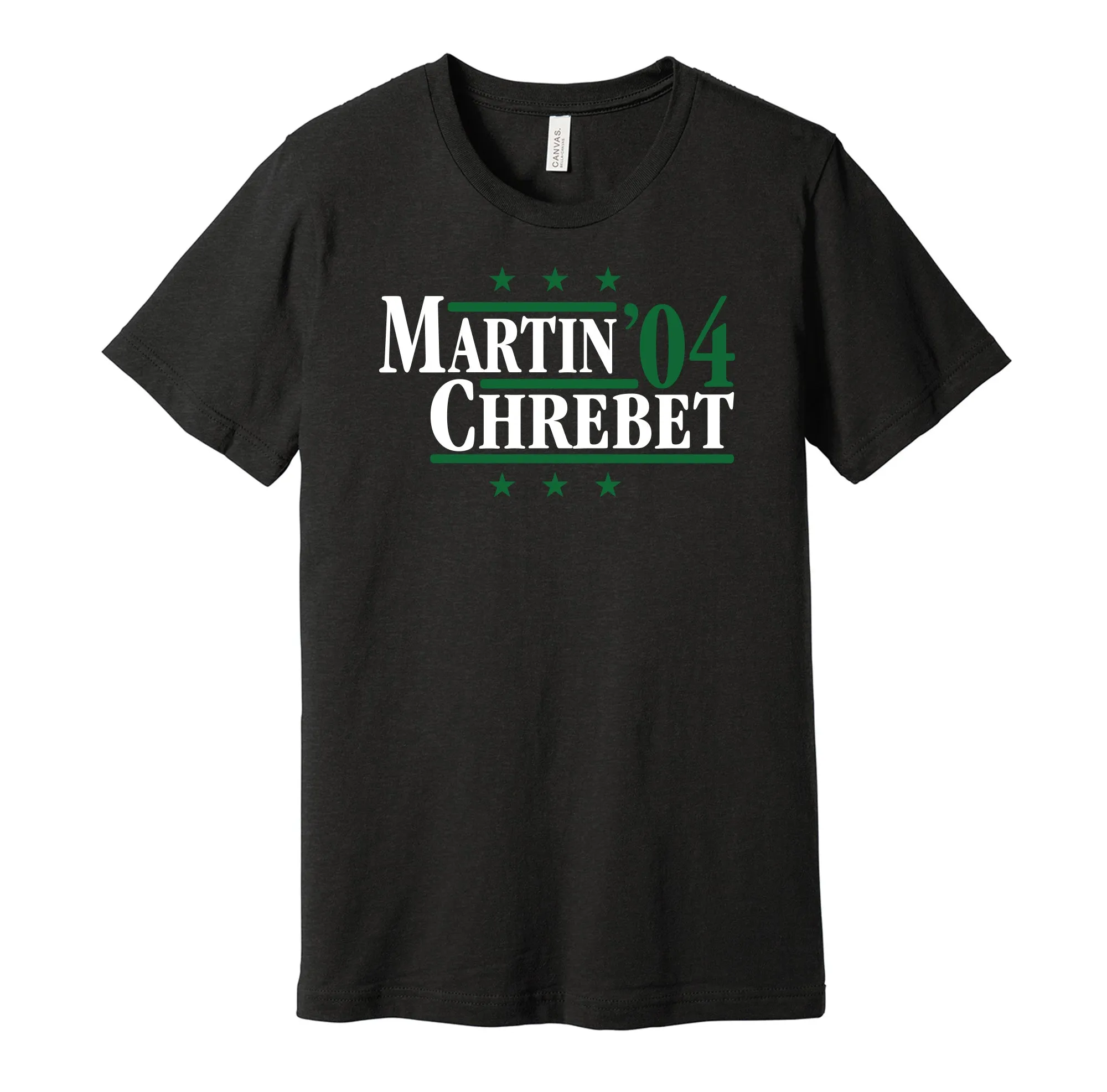 Martin & Chrebet '04 - New York Football Legends Political Campaign Parody T-Shirt - Hyper Than Hype Shirts