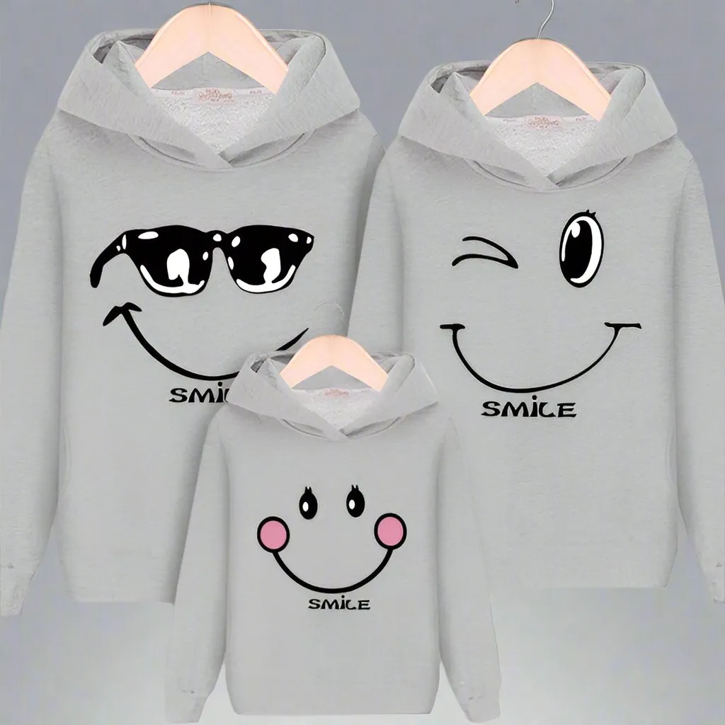 Matching Family Smile Hoodies – Cute & Comfortable Sweatshirts for Parents and Kids