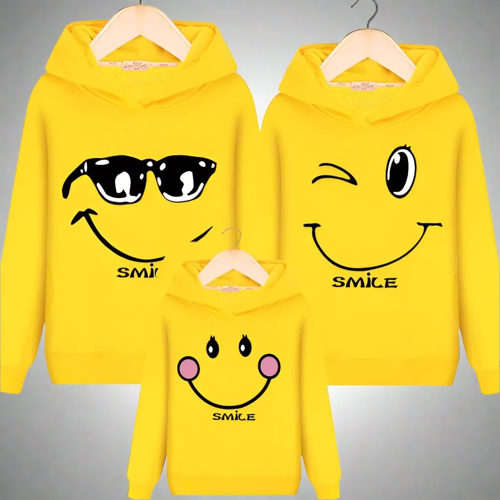 Matching Family Smile Hoodies – Cute & Comfortable Sweatshirts for Parents and Kids