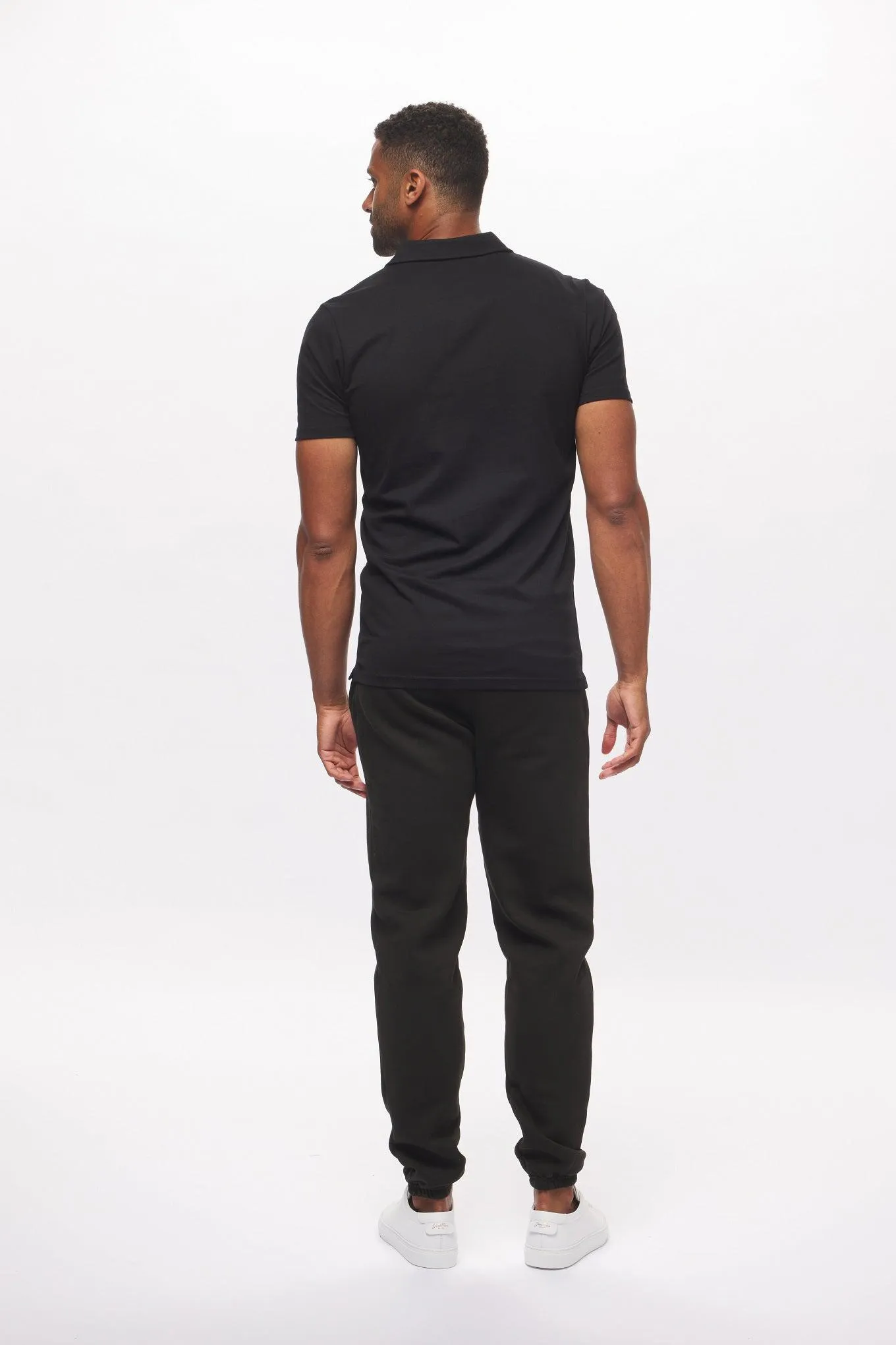Men's - House of V - Black Varsity Chenille Patch Polo
