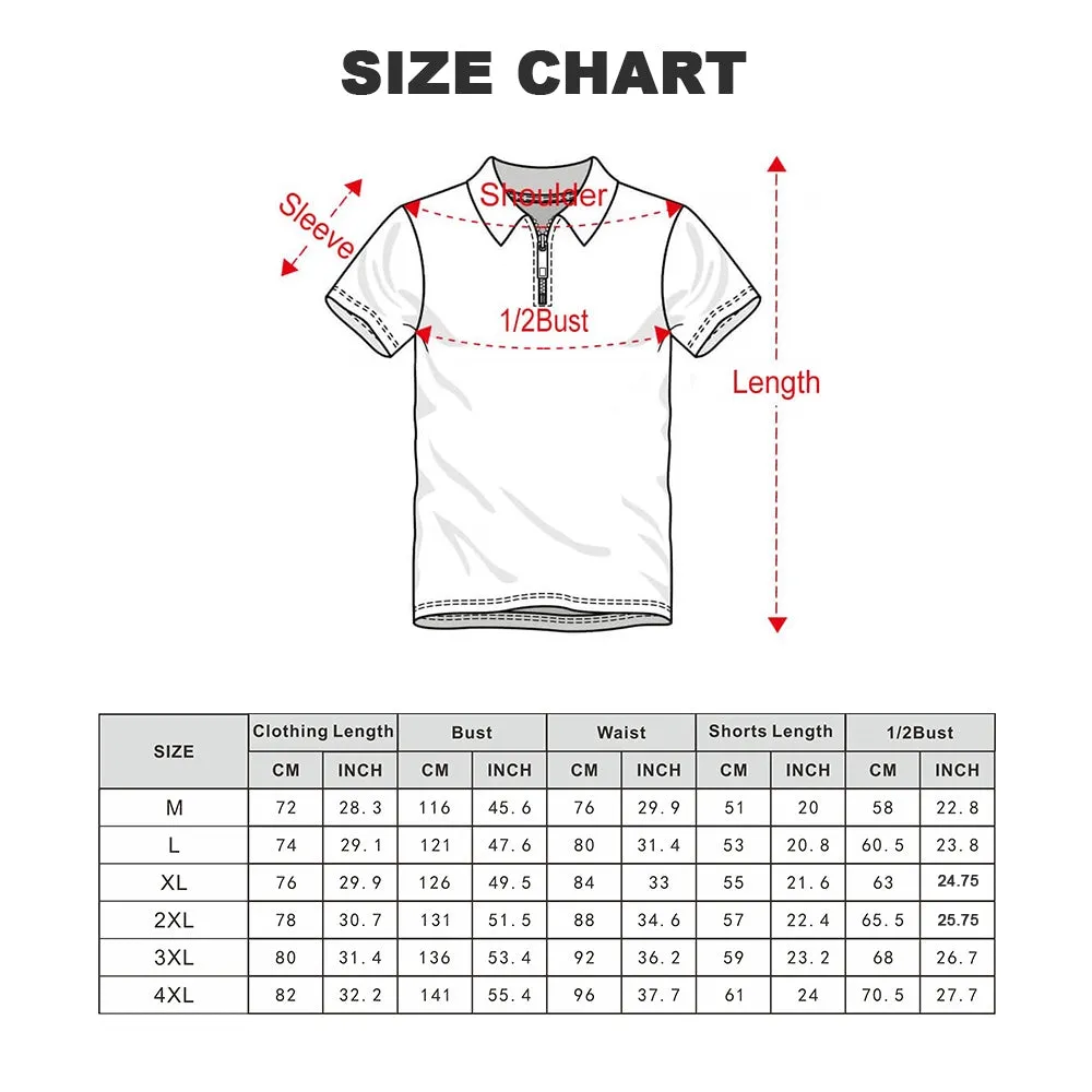 Men's K Letter Print Casual Short Sleeve Polo Set 2406000865