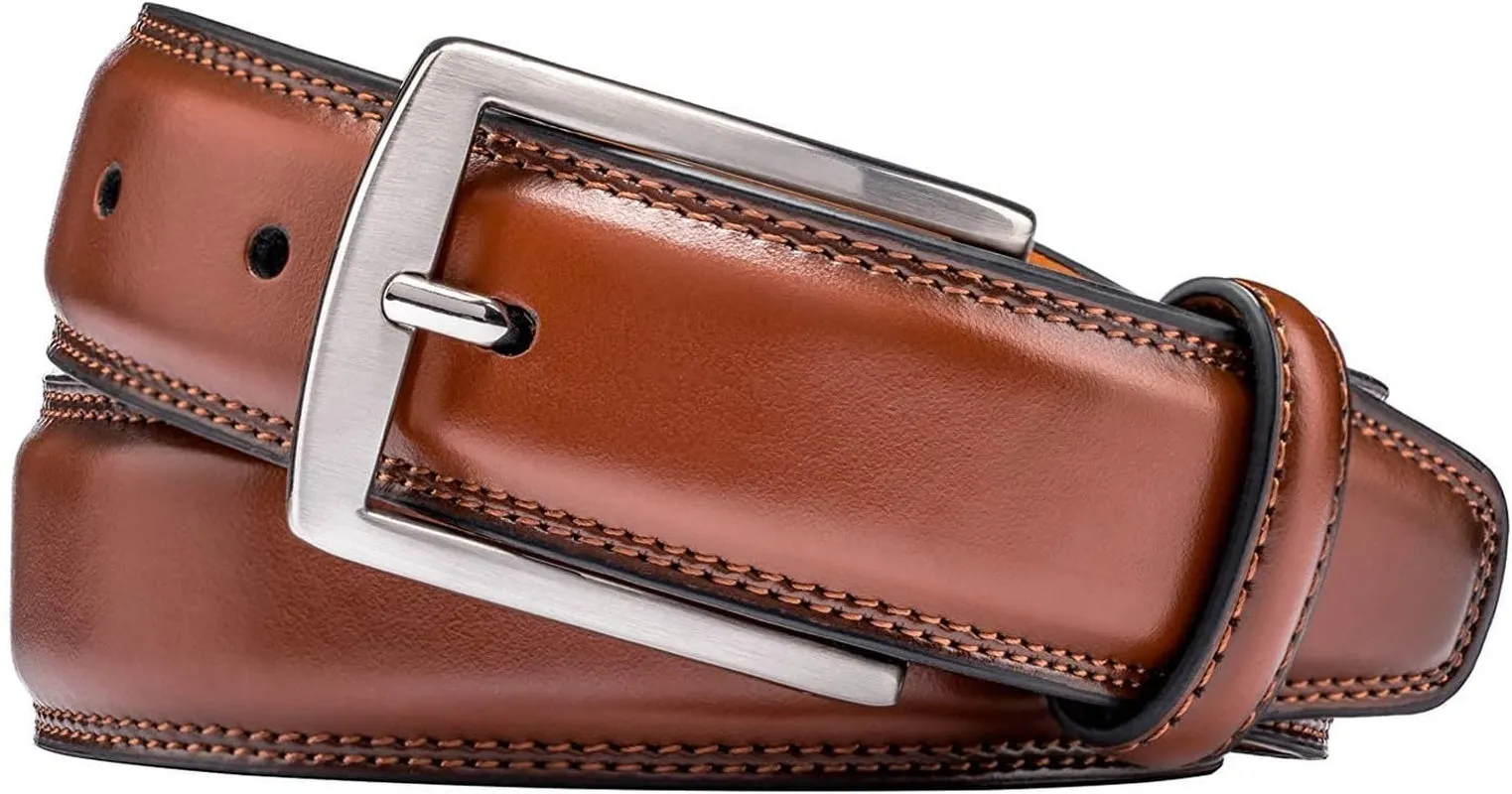 Men's Leather Dress Belt for Work Business and Casual