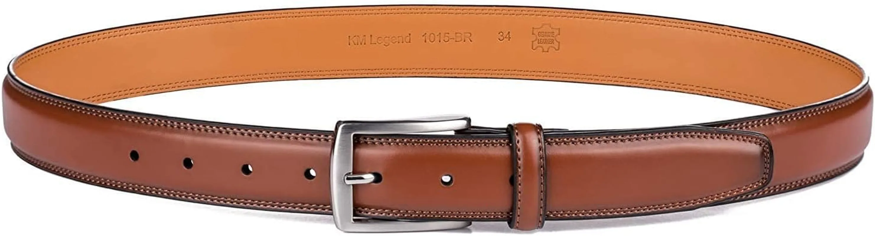 Men's Leather Dress Belt for Work Business and Casual