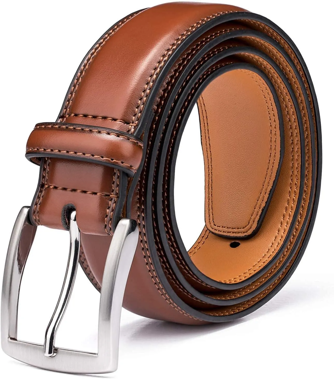 Men's Leather Dress Belt for Work Business and Casual