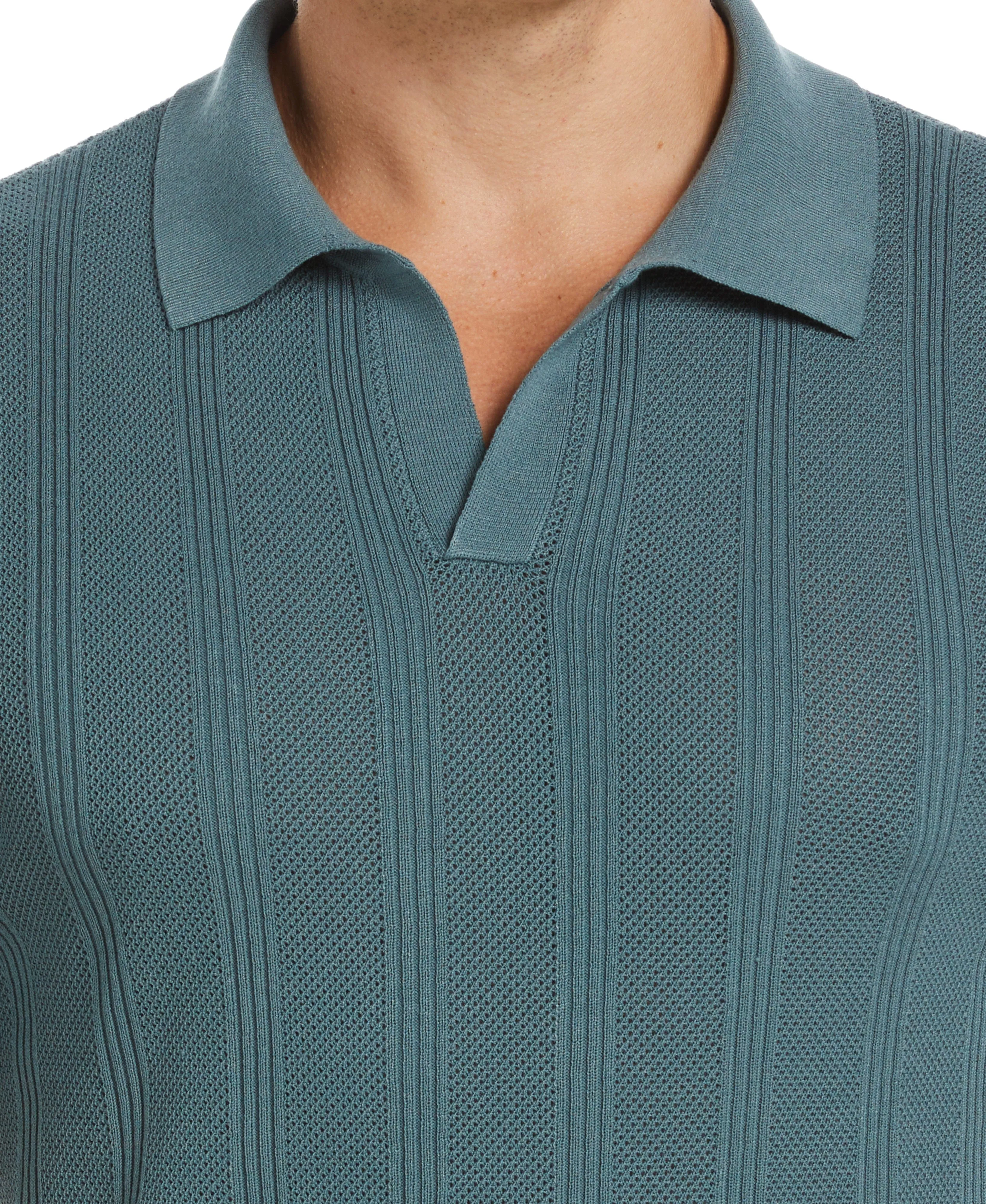 Mesh Stripe Sweater Polo