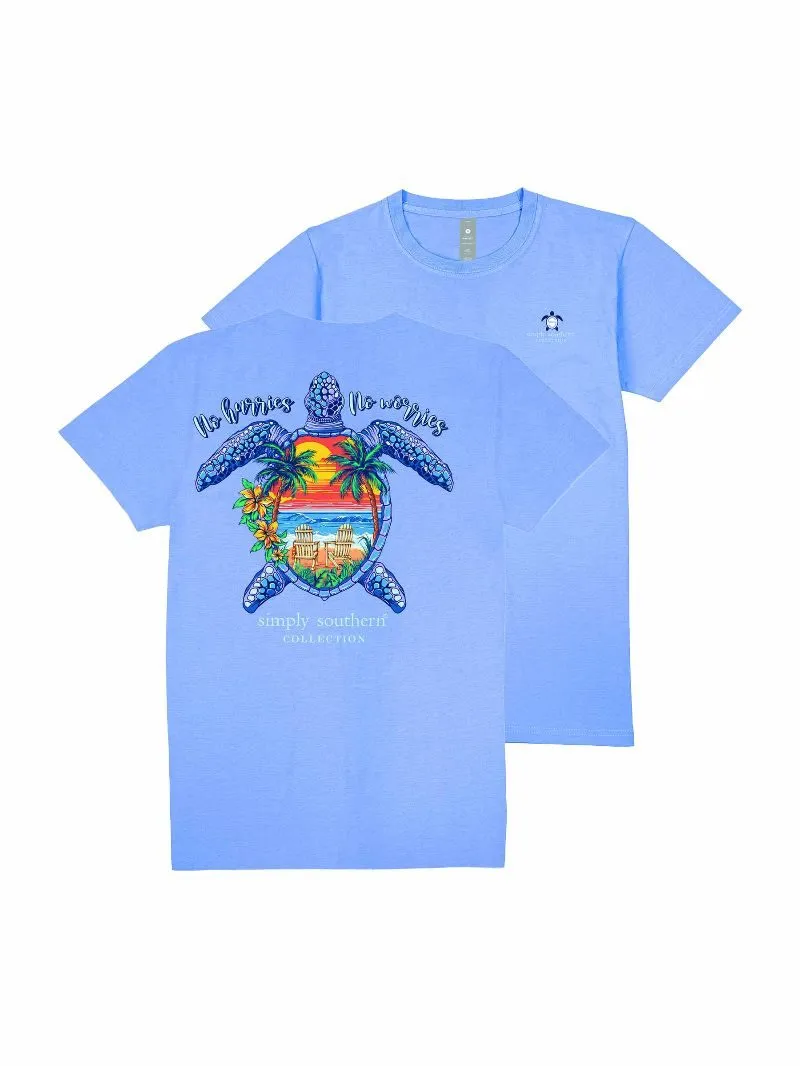 'No Hurries No Worries' Turtle Tracking Tee by Simply Southern (Ships Early March)