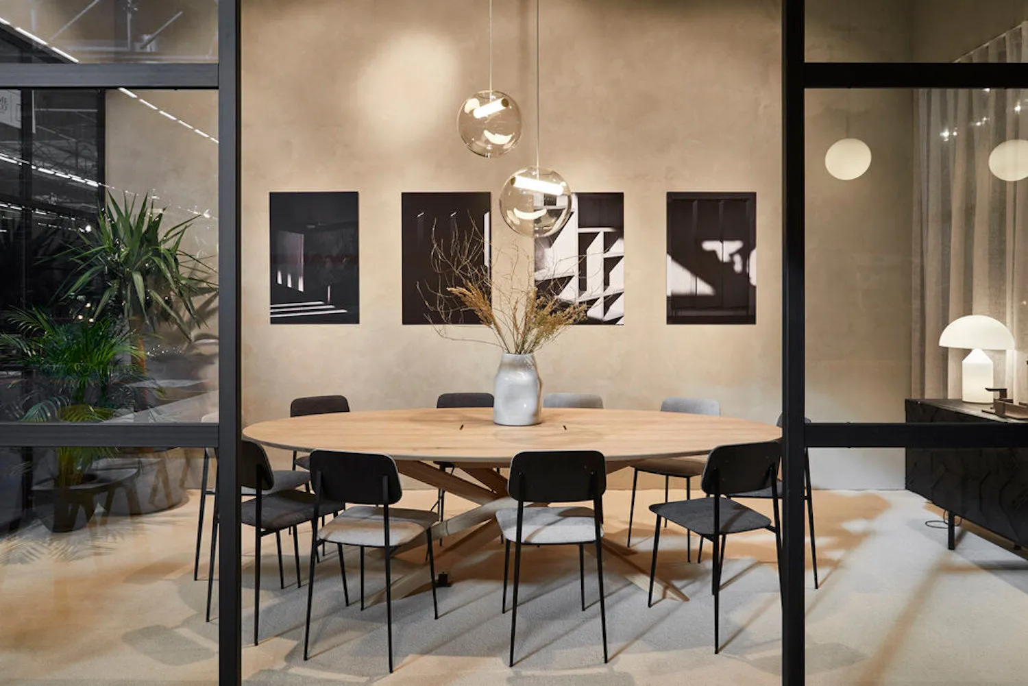Oak Mikado Meeting Table - Varnished