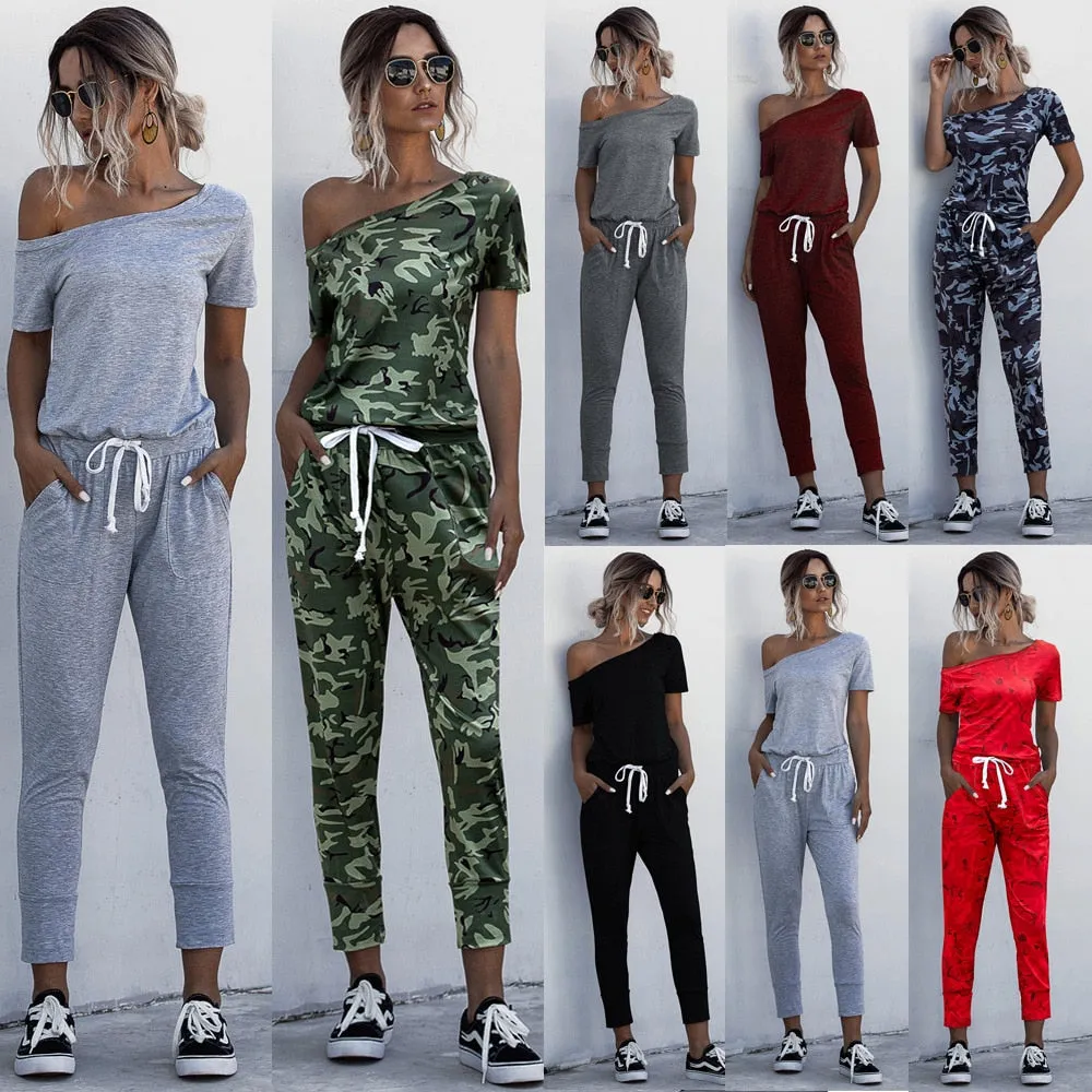 off shoulder Drawstring Jumpsuits $19.60w/code:realdeal